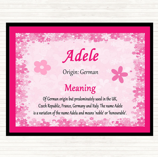 Adele Name Meaning Placemat Pink