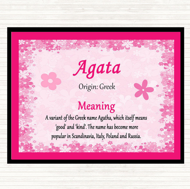 Agata Name Meaning Placemat Pink