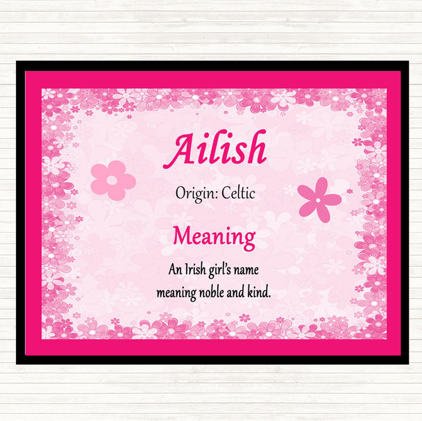 Ailish Name Meaning Placemat Pink
