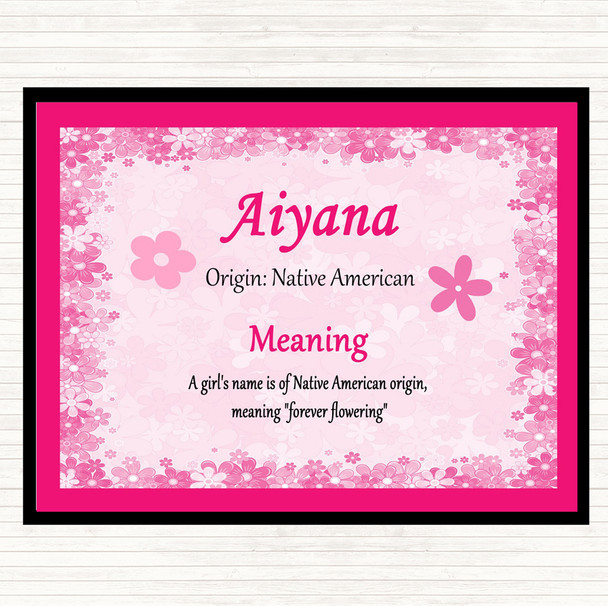 Aiyana Name Meaning Placemat Pink