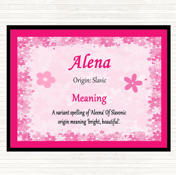 Alena Name Meaning Placemat Pink
