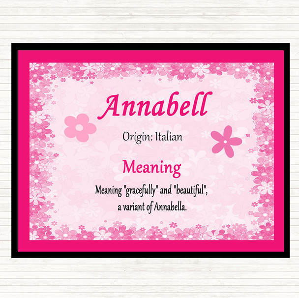 Annabell Name Meaning Placemat Pink