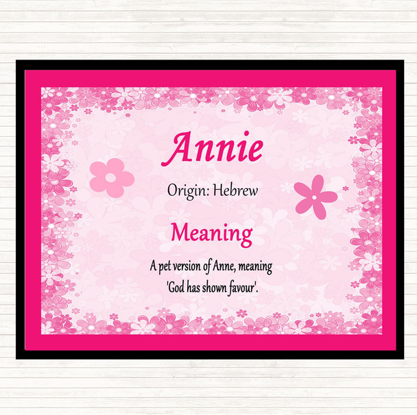 Annie Name Meaning Placemat Pink