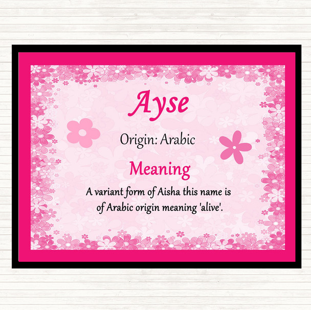 Ayse Name Meaning Placemat Pink