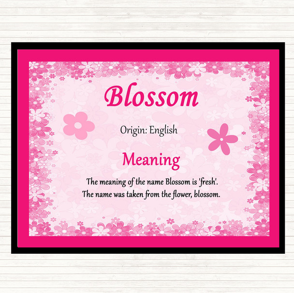 Blossom Name Meaning Placemat Pink