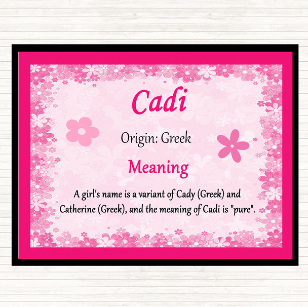 Cadi Name Meaning Placemat Pink