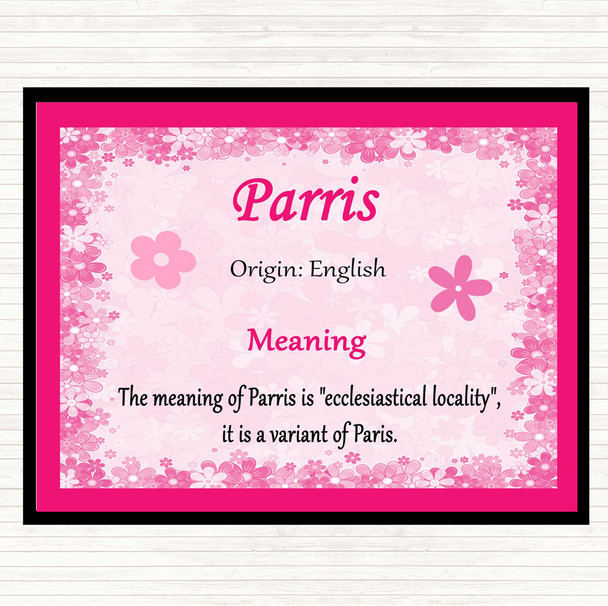 Parris Name Meaning Placemat Pink