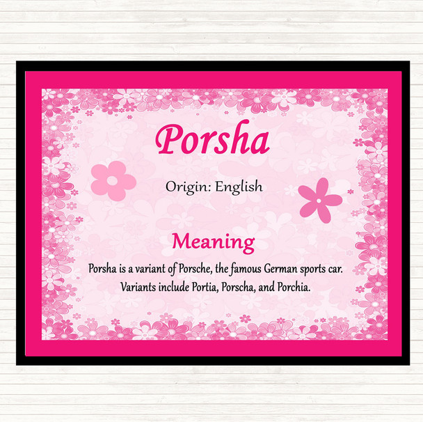 Porsha Name Meaning Placemat Pink