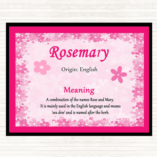 Rosemary Name Meaning Placemat Pink
