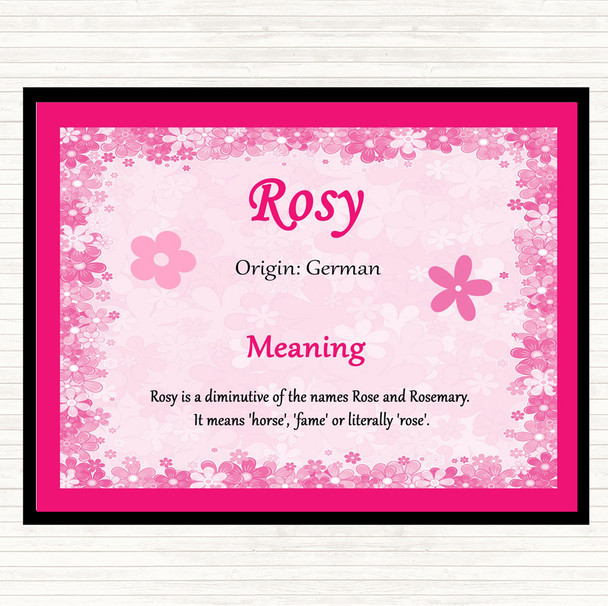 Rosy Name Meaning Placemat Pink