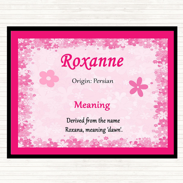 Roxanne Name Meaning Placemat Pink