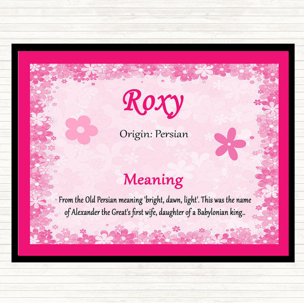 Roxy Name Meaning Placemat Pink