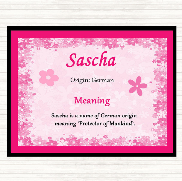 Sascha Name Meaning Placemat Pink