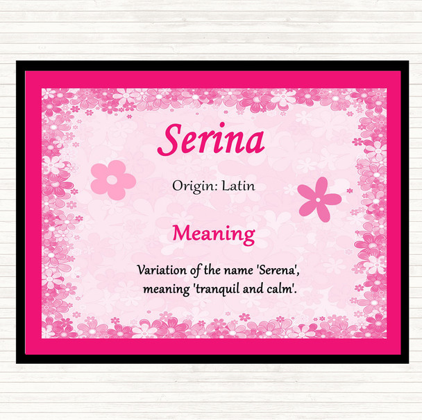 Serina Name Meaning Placemat Pink