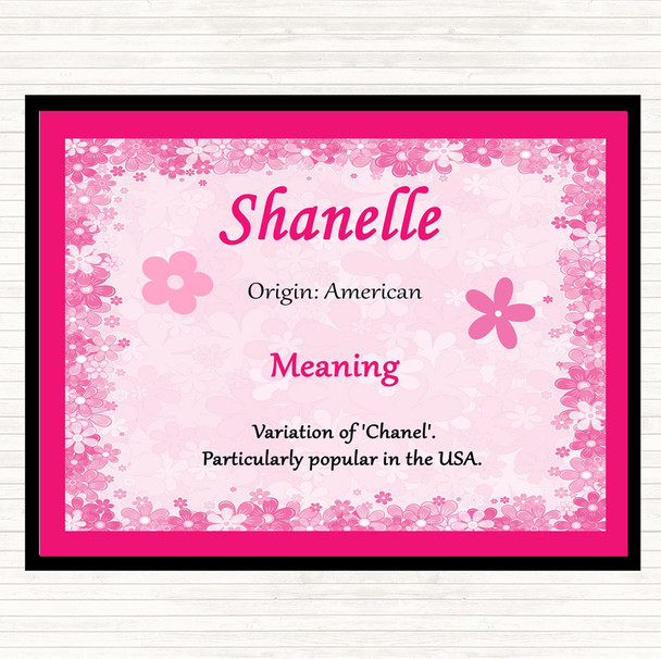 Shanelle Name Meaning Placemat Pink