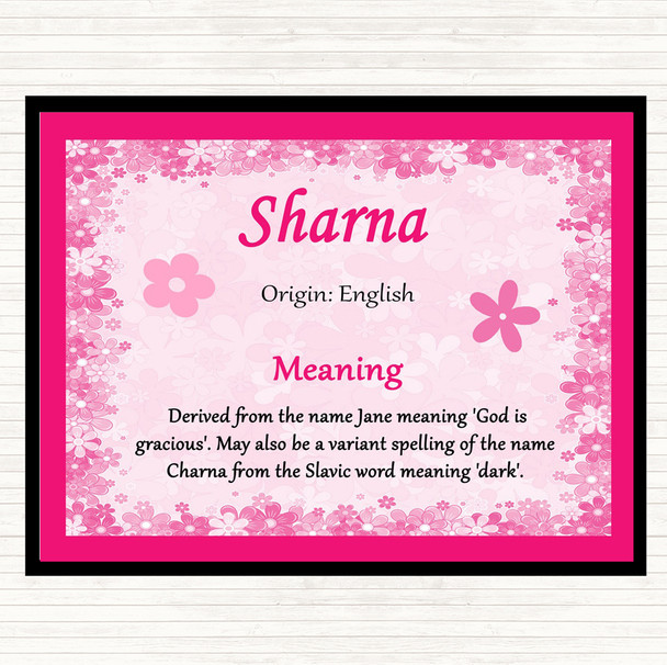 Sharna Name Meaning Placemat Pink