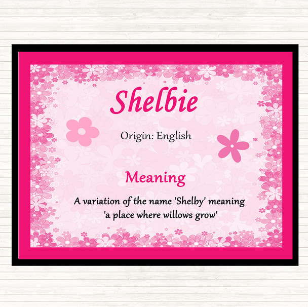 Shelbie Name Meaning Placemat Pink