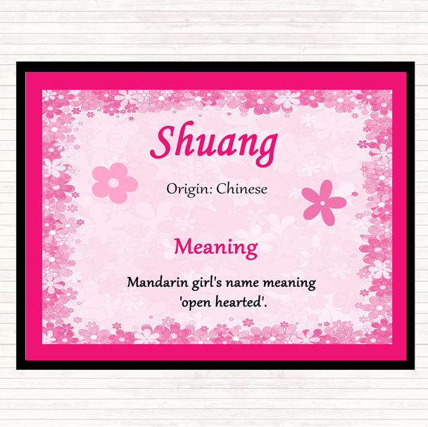 Shuang Name Meaning Placemat Pink