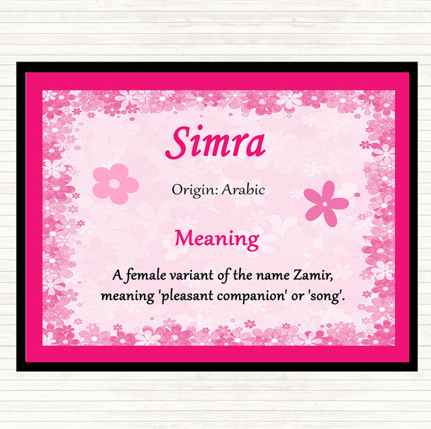 Simra Name Meaning Placemat Pink