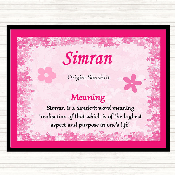 Simran Name Meaning Placemat Pink