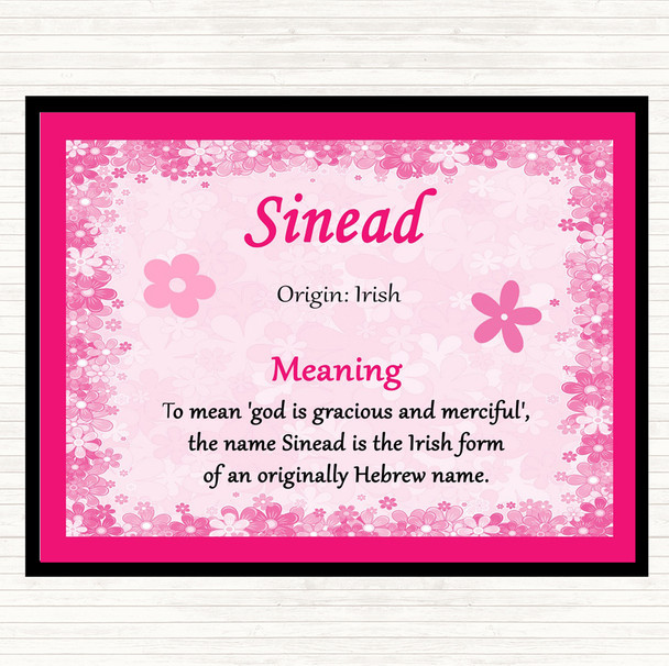 Sinead Name Meaning Placemat Pink