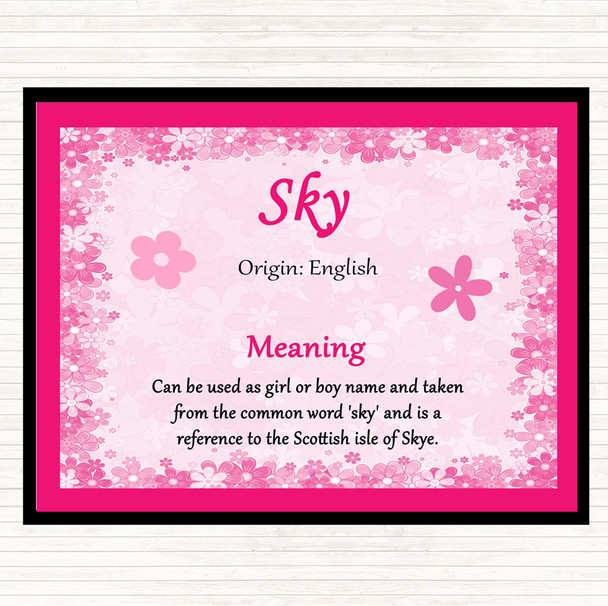 Sky Name Meaning Placemat Pink