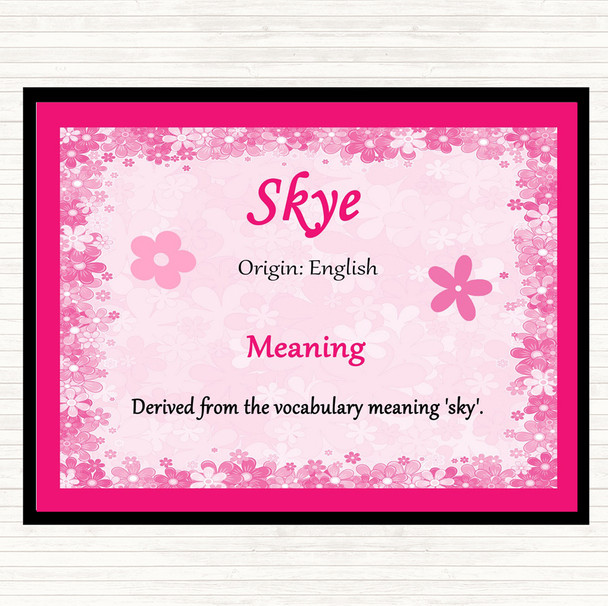 Skye Name Meaning Placemat Pink