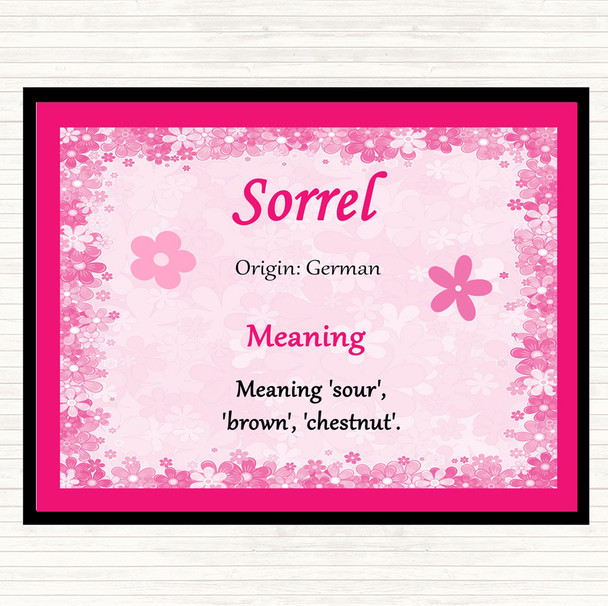 Sorrel Name Meaning Placemat Pink