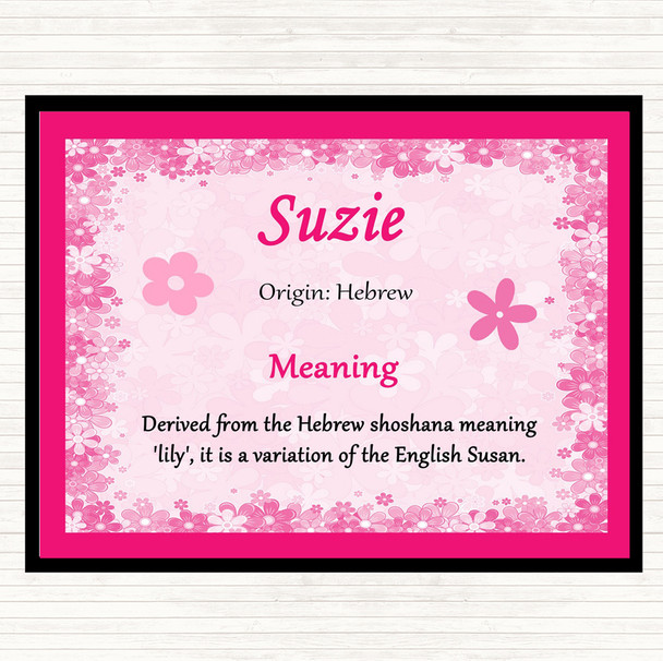 Suzie Name Meaning Placemat Pink