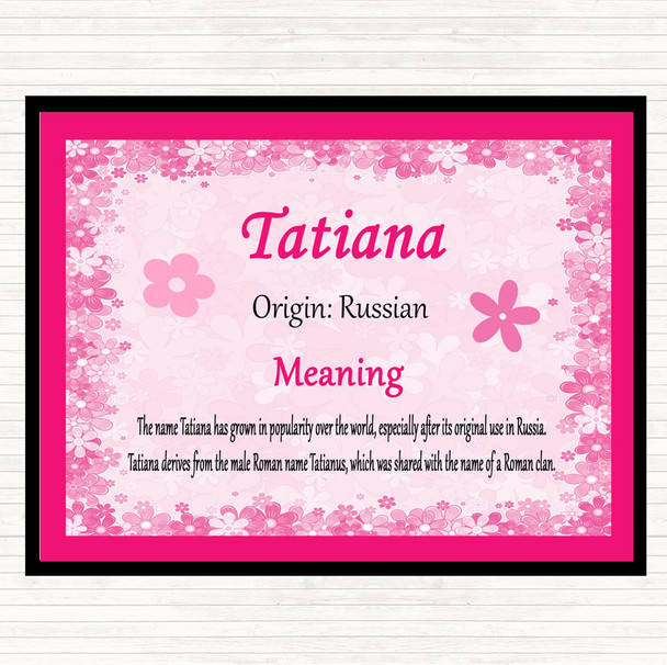 Tatiana Name Meaning Placemat Pink