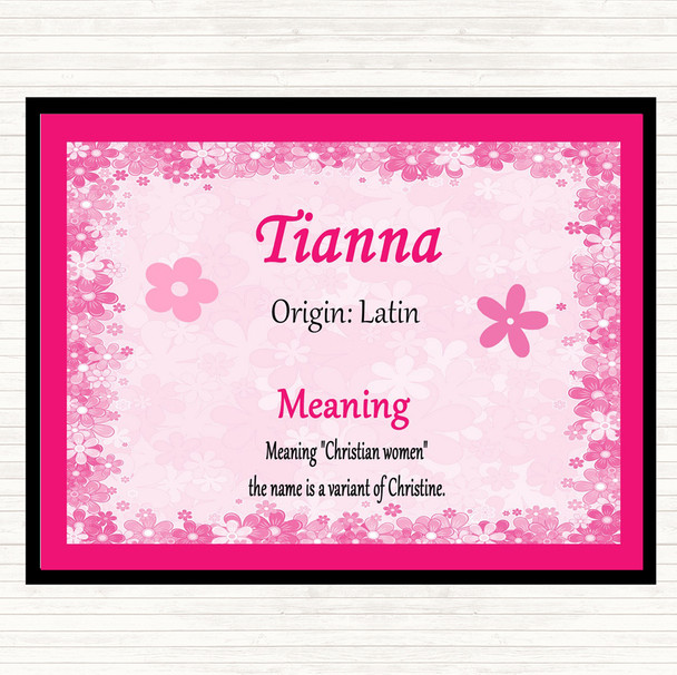 Tianna Name Meaning Placemat Pink