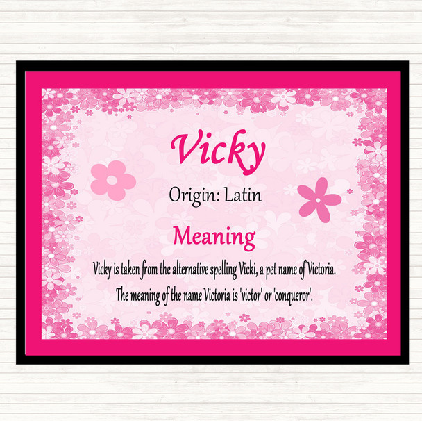 Vicky Name Meaning Placemat Pink