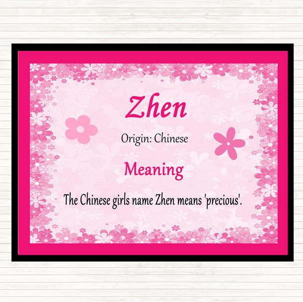 Zhen Name Meaning Placemat Pink