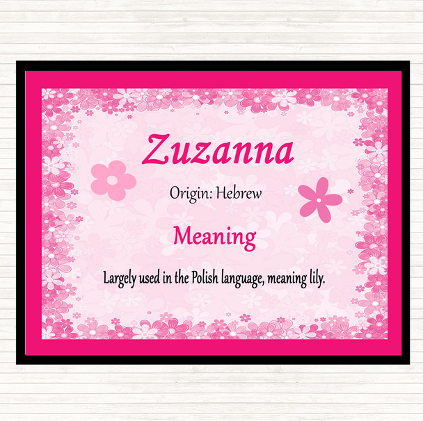 Zuzanna Name Meaning Placemat Pink