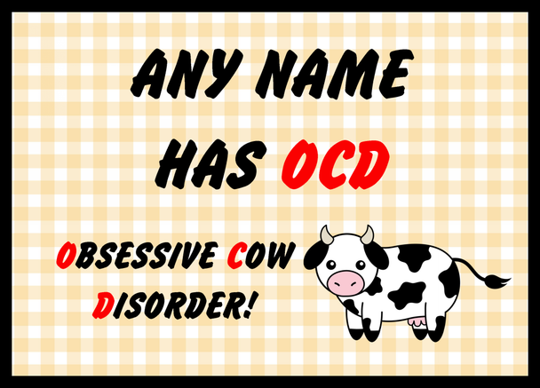 Funny Obsessive Disorder Cow Yellow Placemat