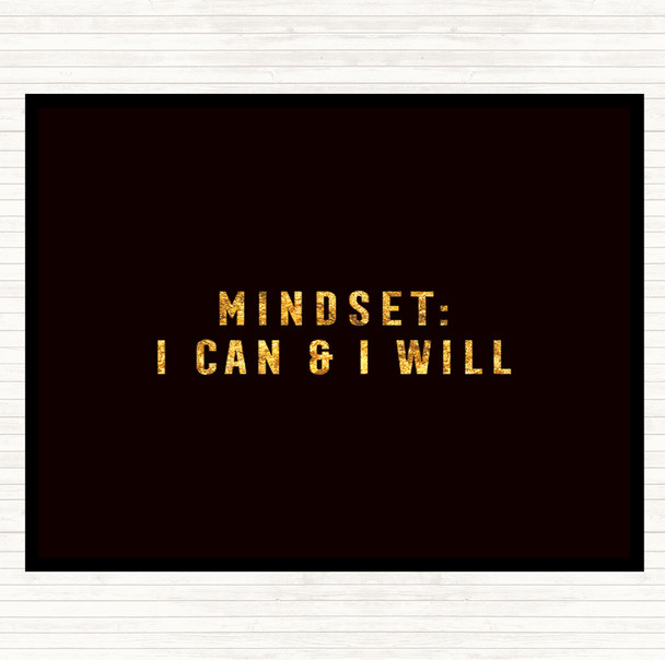 Black Gold Mindset Quote Placemat