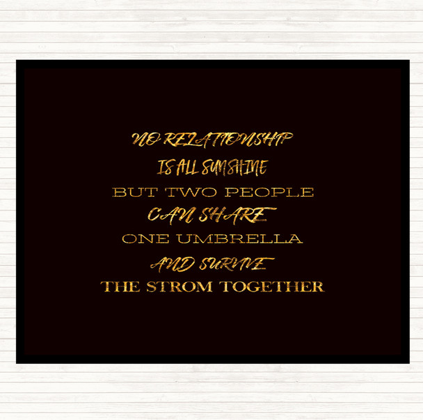 Black Gold One Umbrella Quote Placemat
