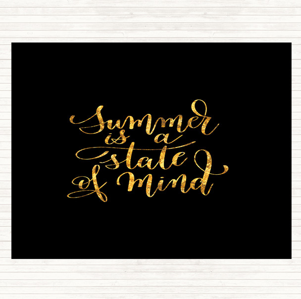 Black Gold Summer State Of Mind Quote Placemat
