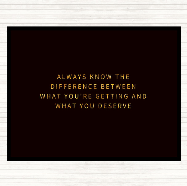 Black Gold What Your Getting And What Your Worth Quote Placemat