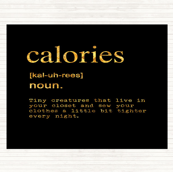 Black Gold Word Definition Calories Quote Placemat