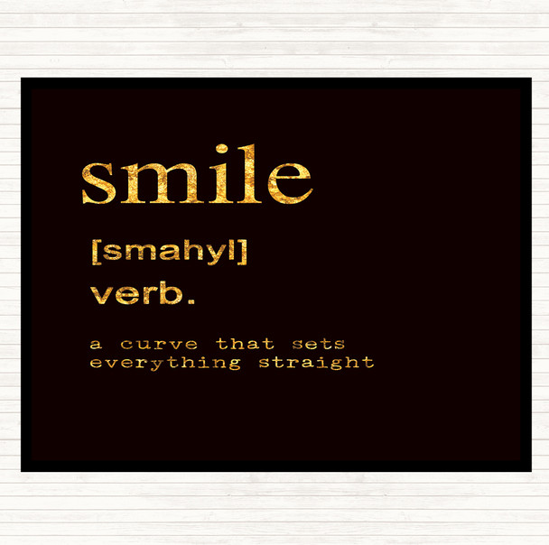 Black Gold Word Definition Smile Quote Placemat