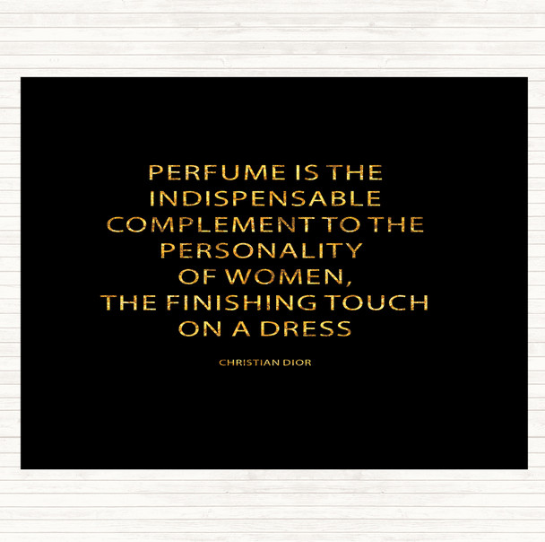 Black Gold Christian Dior Perfume Quote Placemat