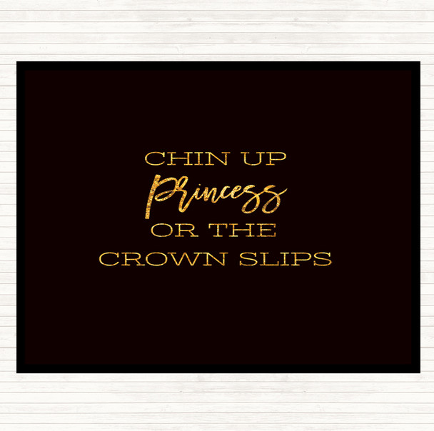 Black Gold Crown Slips Quote Placemat