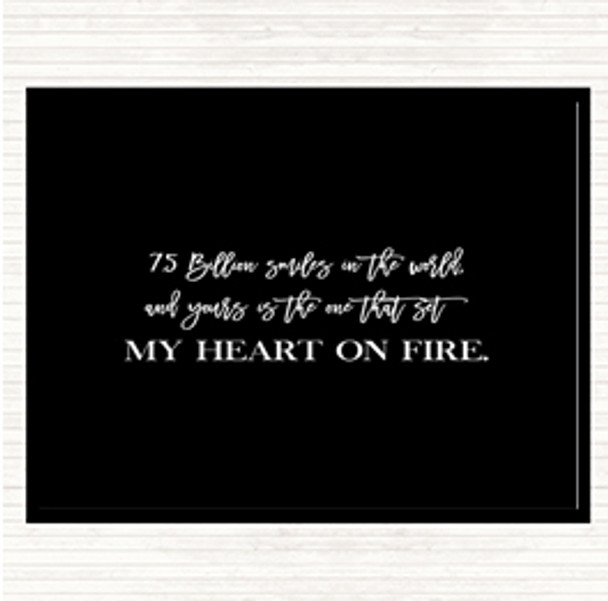 Black White Heart On Fire Quote Placemat