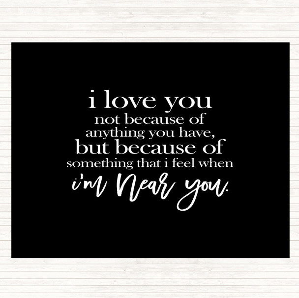 Black White I Love You Quote Placemat