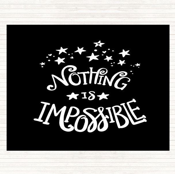 Black White Impossible Unicorn Quote Placemat