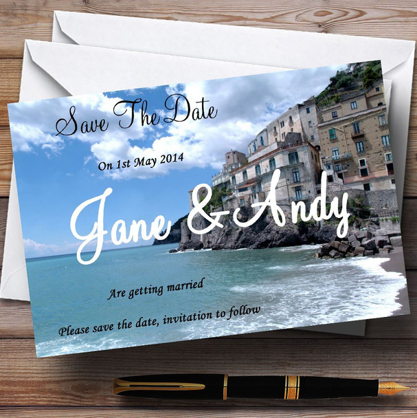 Italy Amalfi Coast Customised Wedding Save The Date Cards