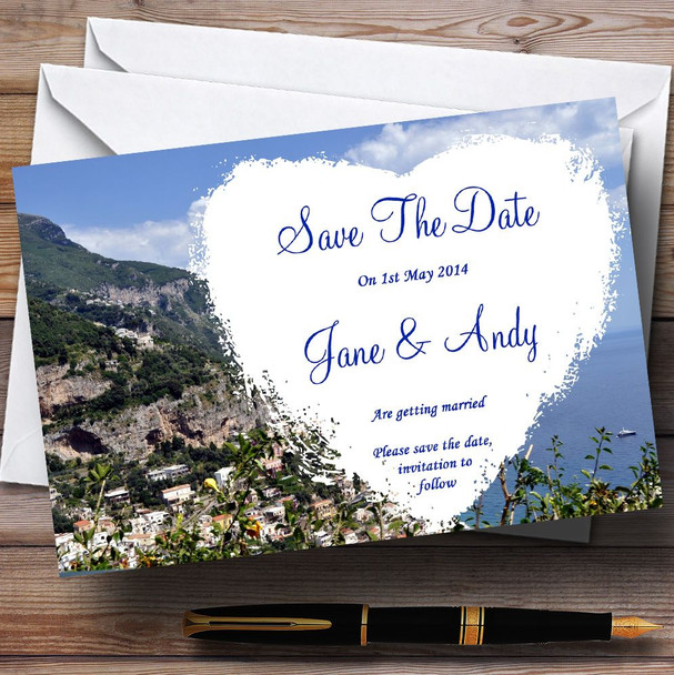 Italy Sorrento Jetting Off Abroad Customised Wedding Save The Date Cards