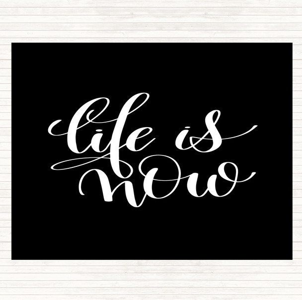 Black White Life Snow Quote Placemat