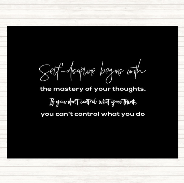 Black White Mastery Of Your Thoughts Quote Placemat